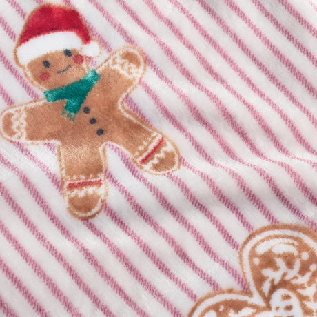 Catherine Lansfield Christmas Gingerbread Stripe Natural Duvet Set