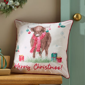 Catherine Lansfield Christmas Highland Cow Natural Duvet Set