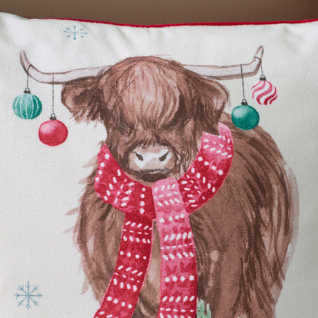 Catherine Lansfield Christmas Highland Cow Natural Duvet Set