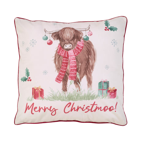 Catherine Lansfield Christmas Highland Cow Natural Duvet Set