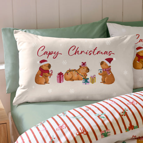 Catherine Lansfield Capy Christmas Cream Duvet Set