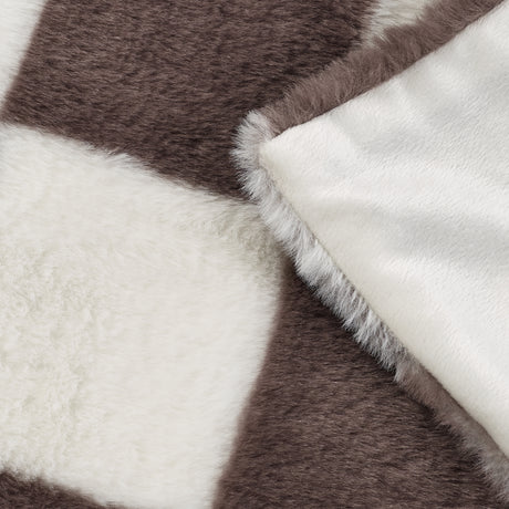 Catherine Lansfield Cosy Soft Checkerboard 130cm 170cm Throw