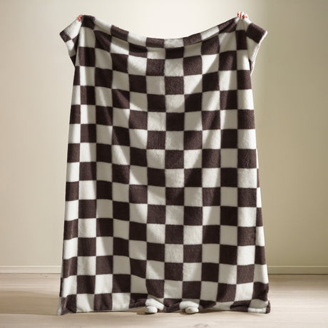 Catherine Lansfield Cosy Soft Checkerboard 130cm 170cm Throw