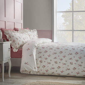 Catherine Lansfield Ditsy Floral Pink 100% Brushed Cotton Duvet Set