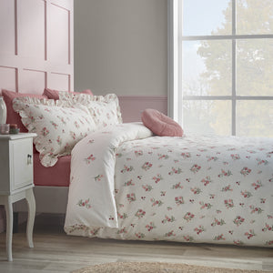 Catherine Lansfield Ditsy Floral Pink 100% Brushed Cotton Duvet Set