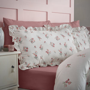 Catherine Lansfield Ditsy Floral Pink 100% Brushed Cotton Duvet Set