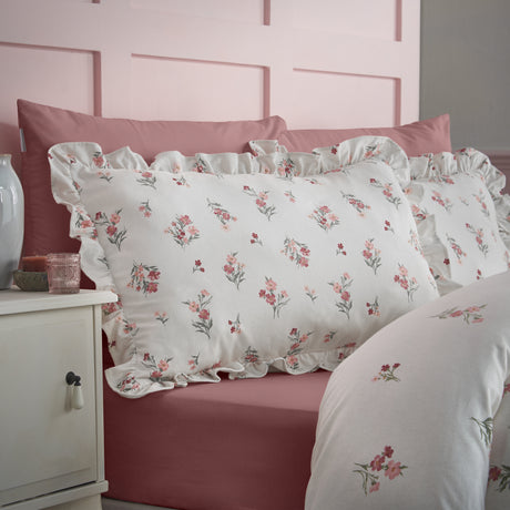 Catherine Lansfield Ditsy Floral Pink 100% Brushed Cotton Duvet Set