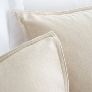 Bianca Fine Linens Leaf Embroidery Natural 100% Brushed Cotton Duvet Set