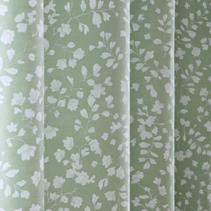 Catherine Lansfield Arla Floral Green Eyelet Curtains