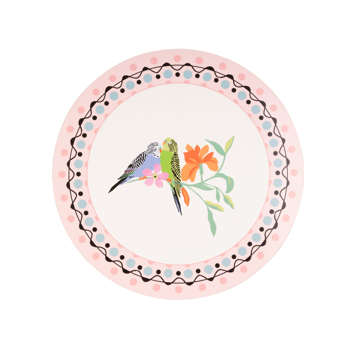 Cath Kidston CKBUDGCBPMAT4 Budgie Round Set of 4 Placemats