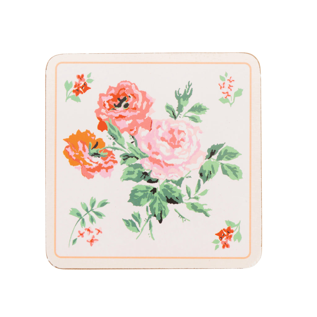 Cath Kidston CKARCBCOAST Archive Rose Set of 4 Cork Back Coasters