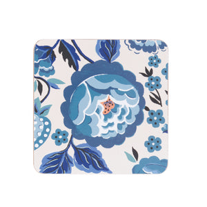 Cath Kidston CKSGCBCOAST Strawberry Garden Blue Set of 4 Cork Back Coasters