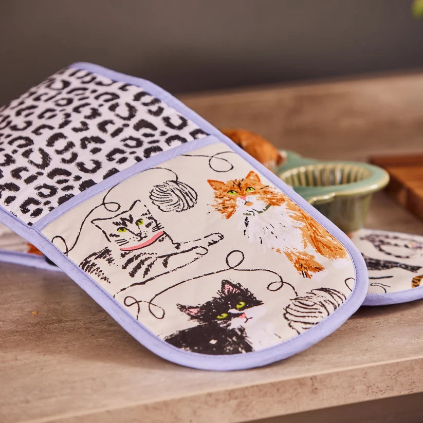 Ulster Weavers Feline Friends Grey Double Oven Glove