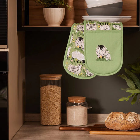 Ulster Weavers Woolly Sheep Green Double Oven Glove