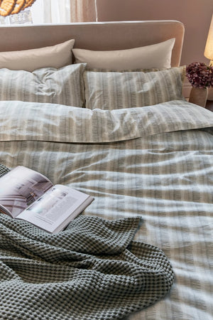 Abagail Ahern x Murmur Moya Charcoal/Canvas Cream Duvet Set