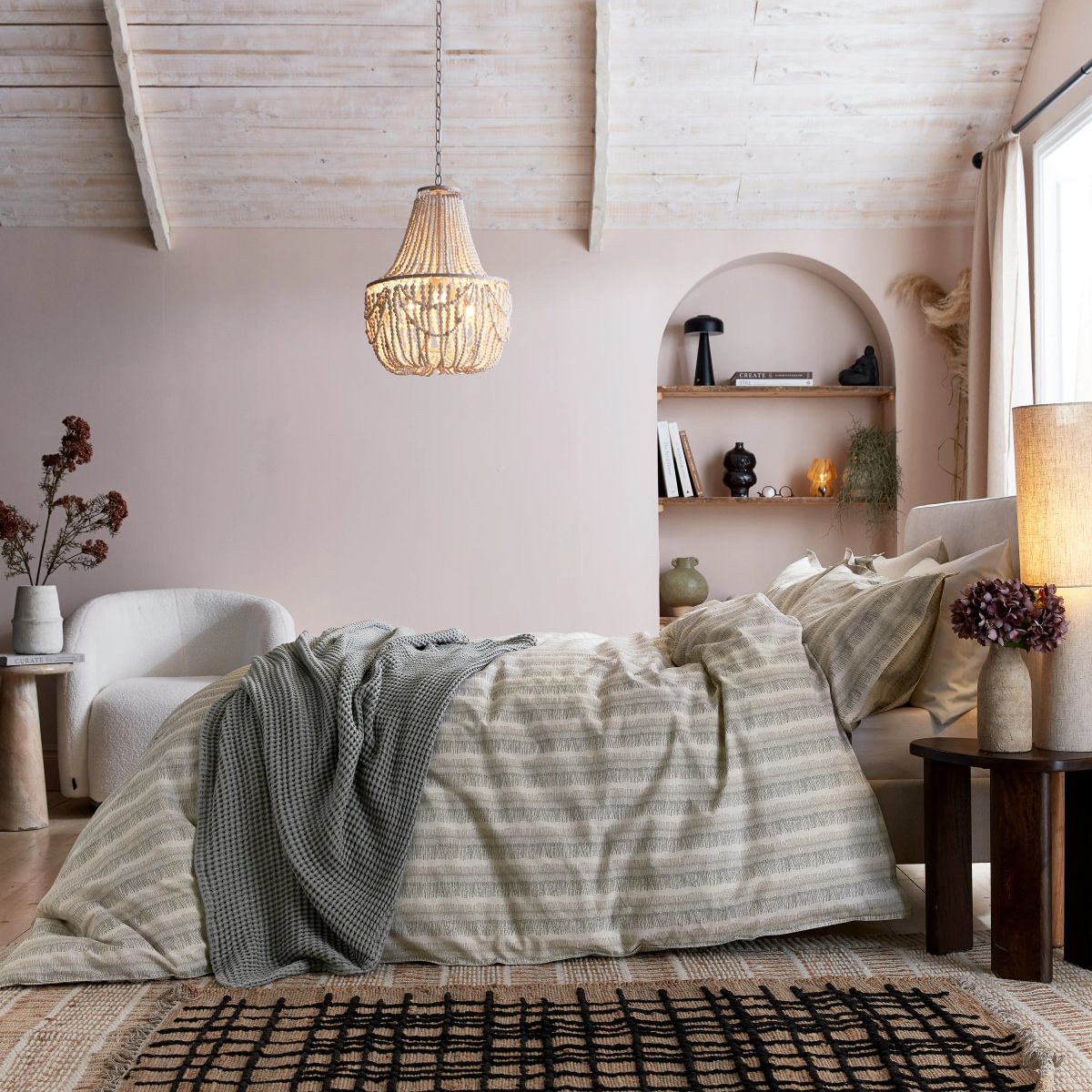 Abagail Ahern x Murmur Moya Charcoal/Canvas Cream Duvet Set