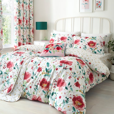 Dreams n Drapes Abstract Poppy Red Duvet Set