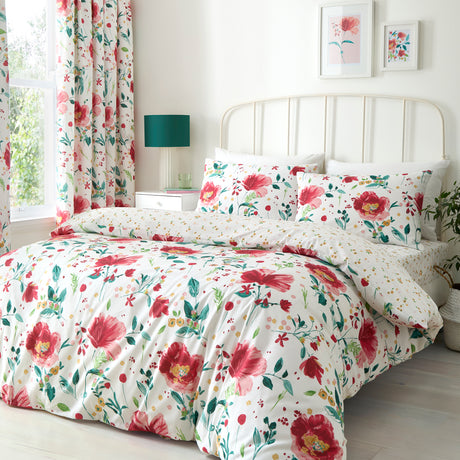 Dreams n Drapes Abstract Poppy Red Duvet Set