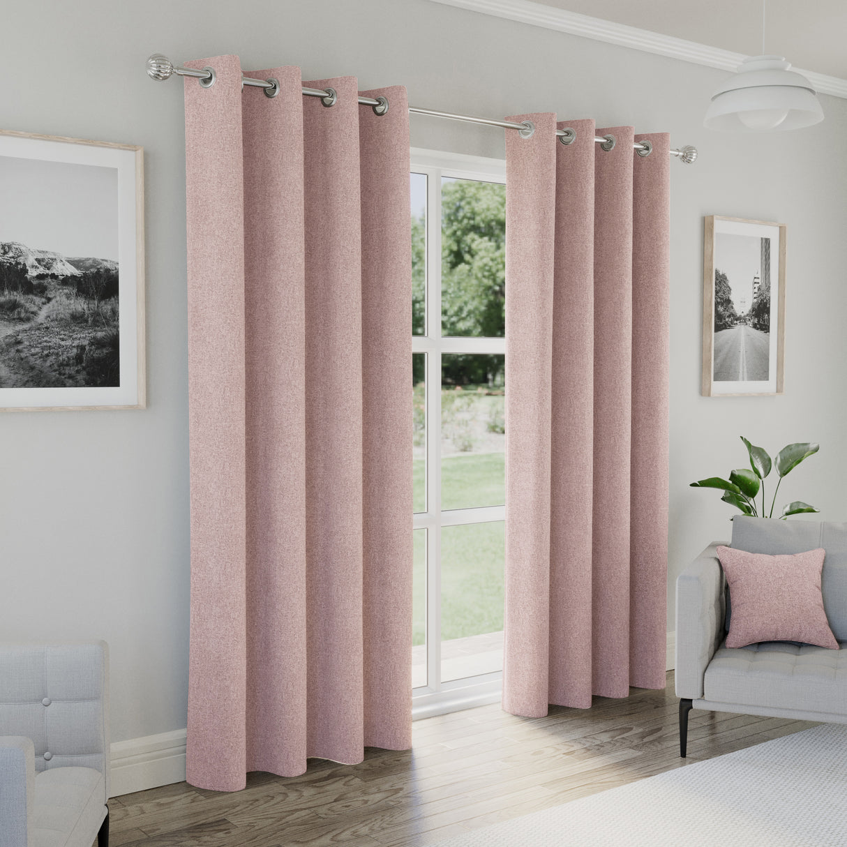 Tyrone Austin 100% Blackout Lined Eyelet Curtains