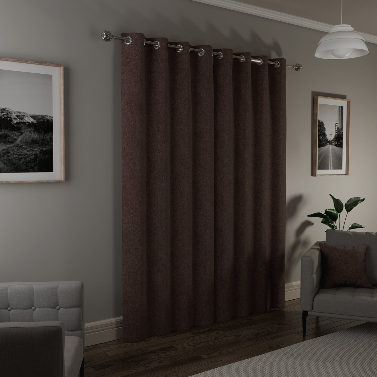 Tyrone Austin 100% Blackout Lined Eyelet Curtains