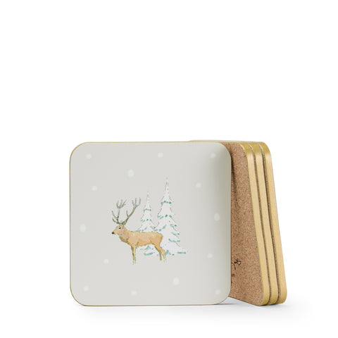 COC11401 Sophie Allport Christmas Stags Coasters Set of 4