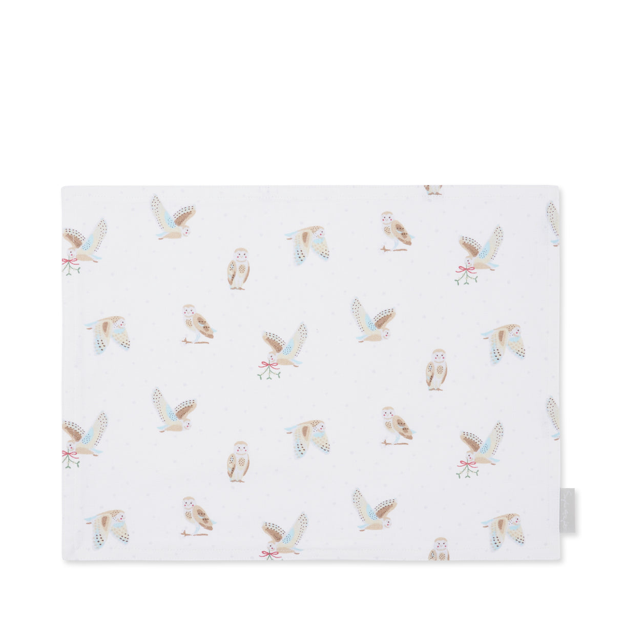 ALL120820WS Sophie Allport Snowy Owls Washable Fabric Placemat Set of 2