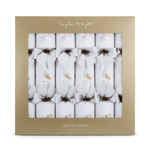 CR12012 Sophie Allport Snowy Owls Christmas Crackers Set of 6