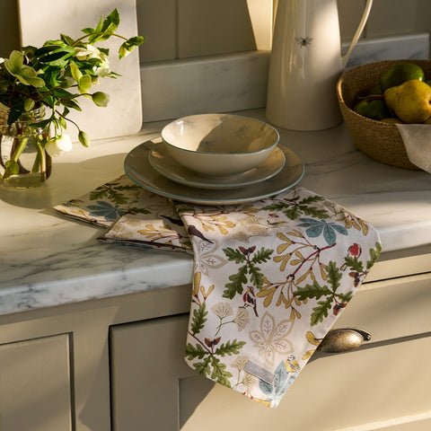 ALL142601 Sophie Allport Orchard Birds Tea Towel