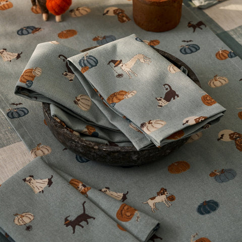 ALL14300 Sophie Allport Paws & Pumpkins Napkins Set of 4