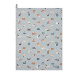 ALL144601 Sophie Allport Paws & Pumpkins Tea Towel