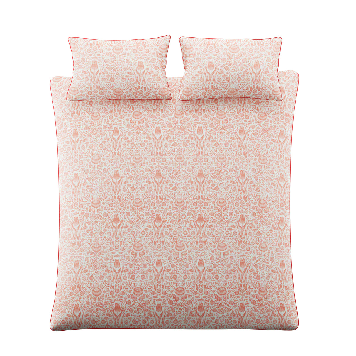 Laura Ashley Ashstead Damask Natural Coral Duvet Set