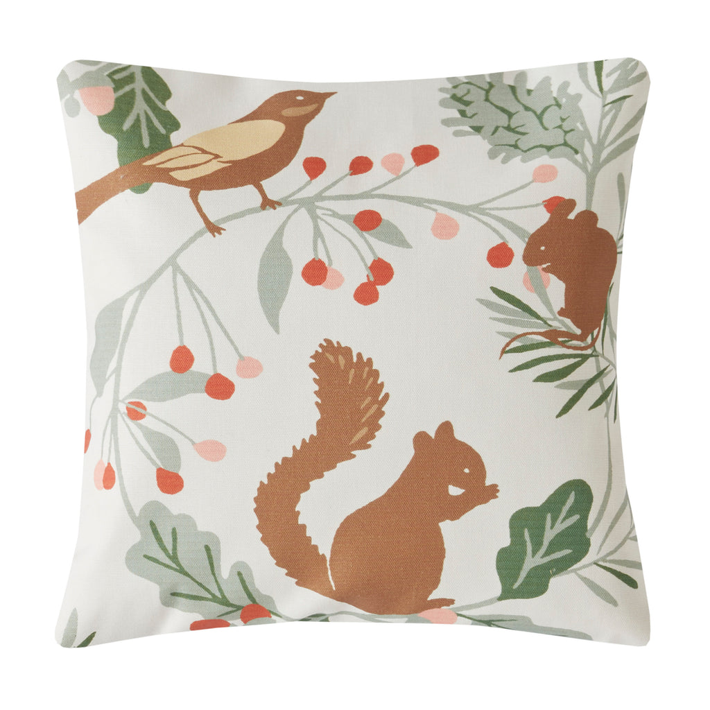 Laura Ashley Autumnal Wood Sage Green 43cm x 43cm Microfibre Filled Cushion