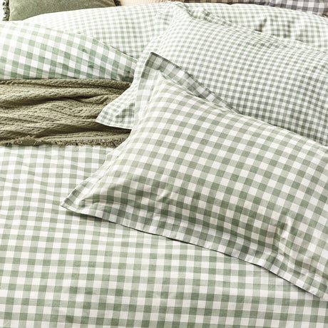The Linen Yard Barton Check Reversible Duvet Set