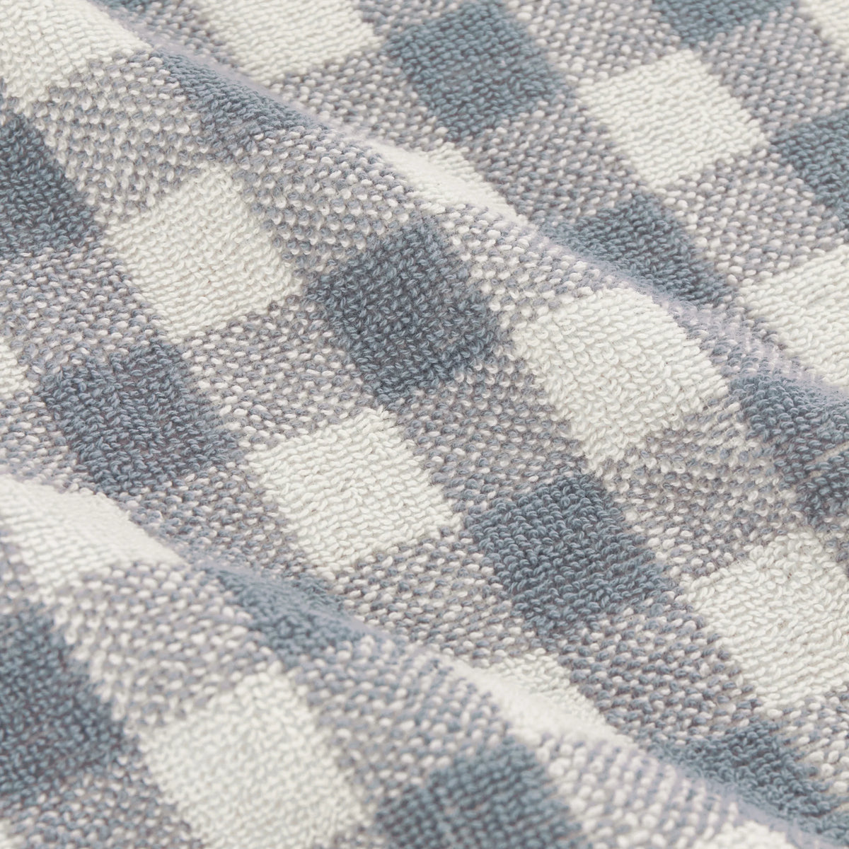The Linen Yard Barton Gingham 100% Cotton Denim Blue Towels