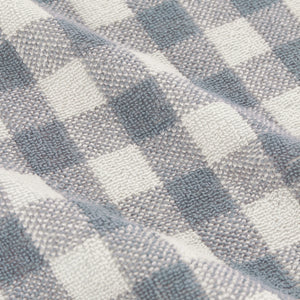The Linen Yard Barton Gingham 100% Cotton Denim Blue Towels