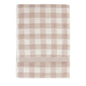 The Linen Yard Barton Gingham 100% Cotton Natural Towels