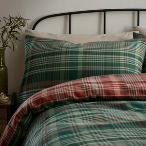 Dreams N Drapes Bennet Check 100% Brushed Cotton Duvet Set