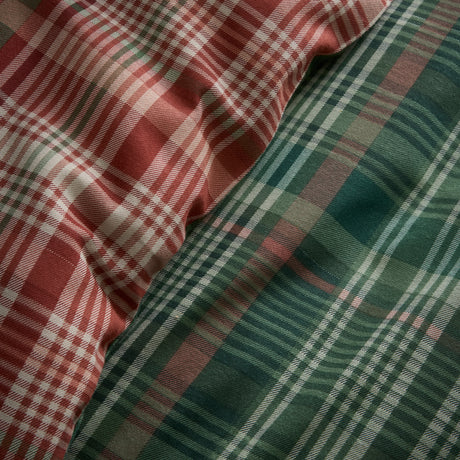 Dreams N Drapes Bennet Check Green 100% BCI Brushed Cotton Duvet Set