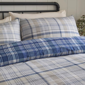 Dreams N Drapes Bennet Check 100% Brushed Cotton Duvet Set
