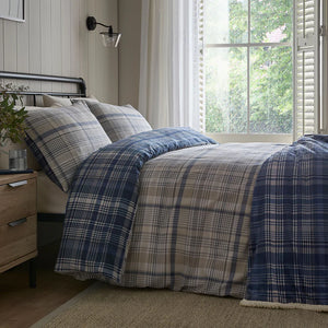 Dreams N Drapes Bennet Check 100% Brushed Cotton Duvet Set