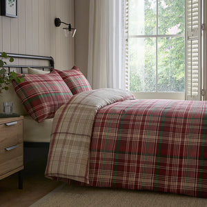 Dreams N Drapes Bennet Check 100% Brushed Cotton Duvet Set