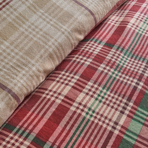 Dreams N Drapes Bennet Check 100% Brushed Cotton Duvet Set