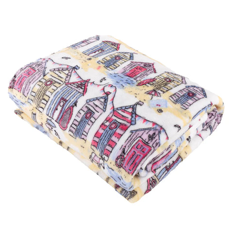 Furn Beach Huts Multi 130cm x 150cm Fleece Throw