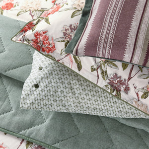 Bedeck of Belfast Elswyth Print Olive & Mulberry Duvet Set