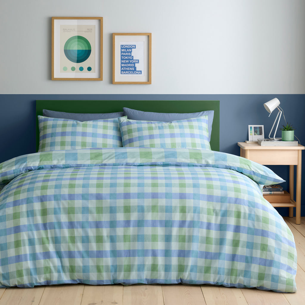 Fusion Bedding Block Check Duvet Set