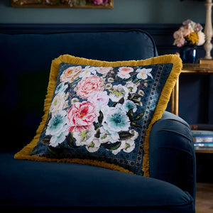 Laurence Llewelyn Bowen Bouquet List Blue 43cm x 43cm Polyester Filled Cushion