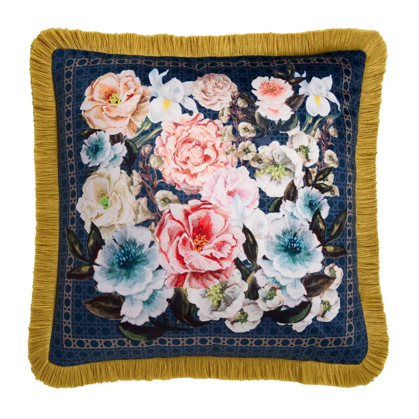 Laurence Llewelyn Bowen Bouquet List Blue 43cm x 43cm Polyester Filled Cushion