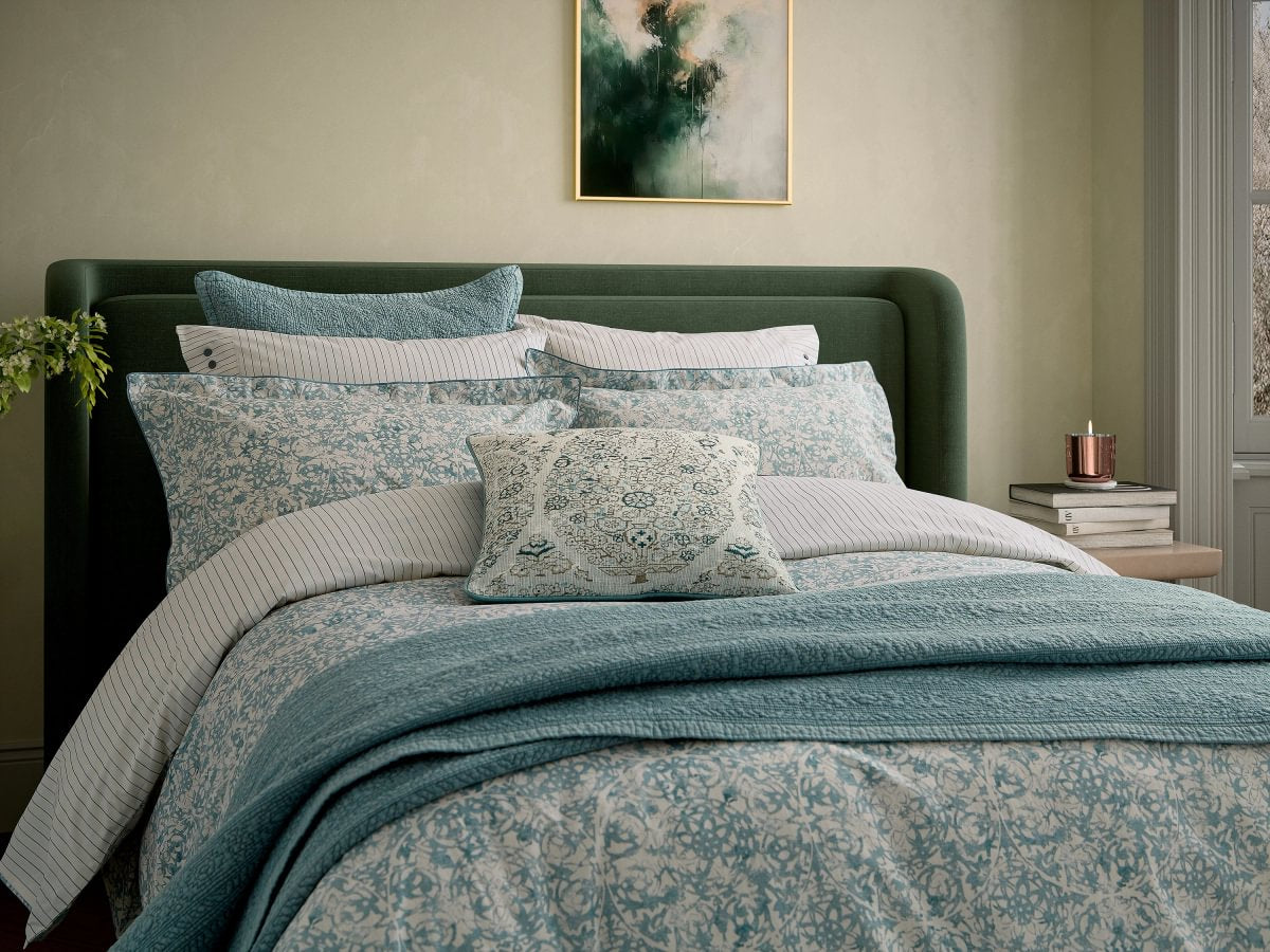 Bedeck of Belfast Celina Celadon & Olive Duvet Set