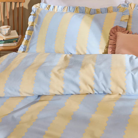 Wylder Birdie Stripe Ruffle Duvet Set