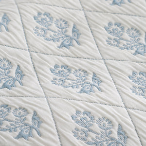 Dreams n Drapes Block Floral Blue Duvet Set